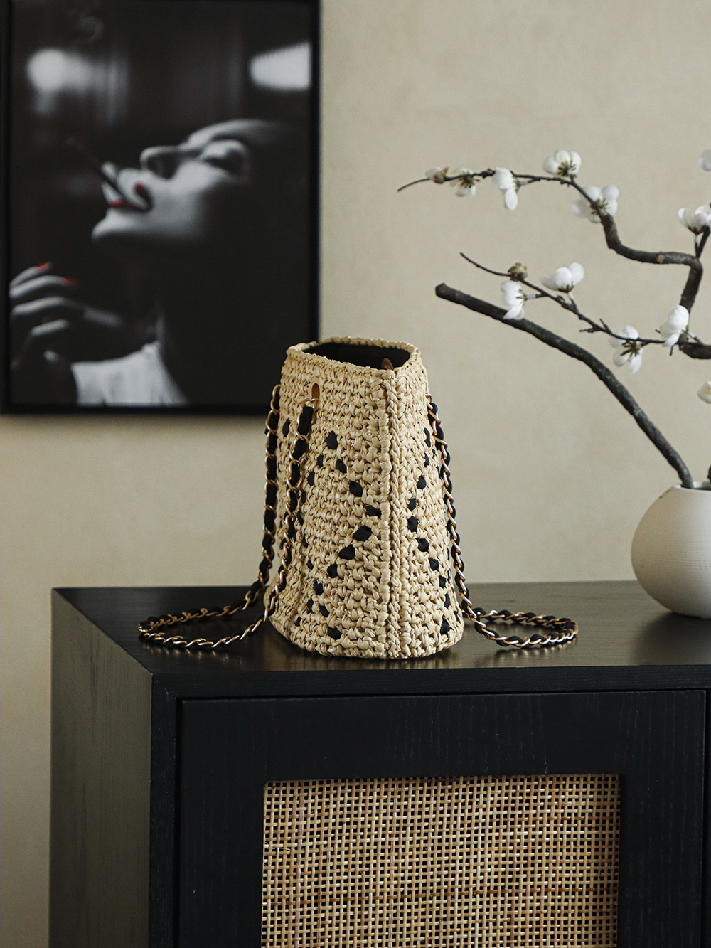 Chanel 26C 샤넬 수작업 위빙 쇼핑백 숄더백 가방 (스몰)