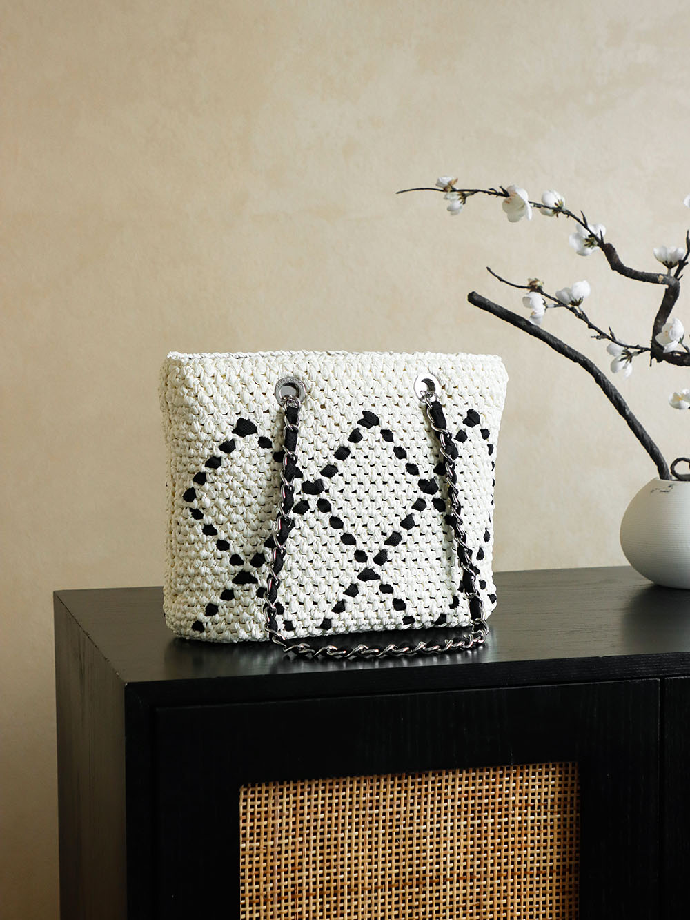 Chanel 26C 샤넬 수작업 위빙 쇼핑백 숄더백 가방 (스몰)