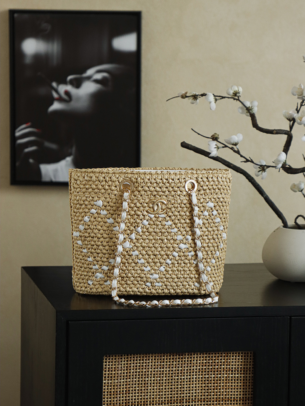 Chanel 26C 샤넬 수작업 위빙 쇼핑백 숄더백 가방 (스몰)