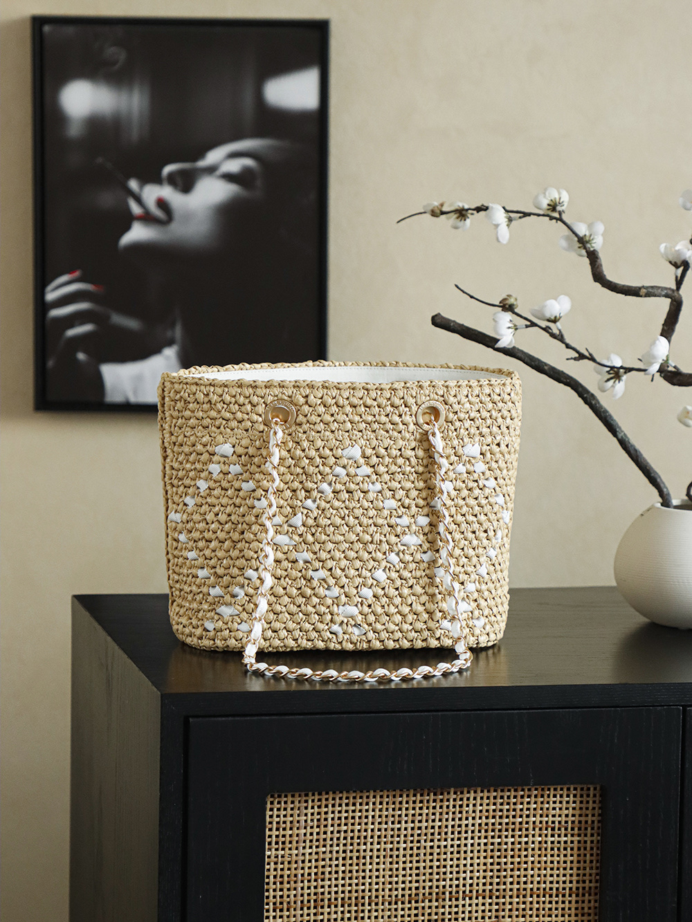 Chanel 26C 샤넬 수작업 위빙 쇼핑백 숄더백 가방 (스몰)