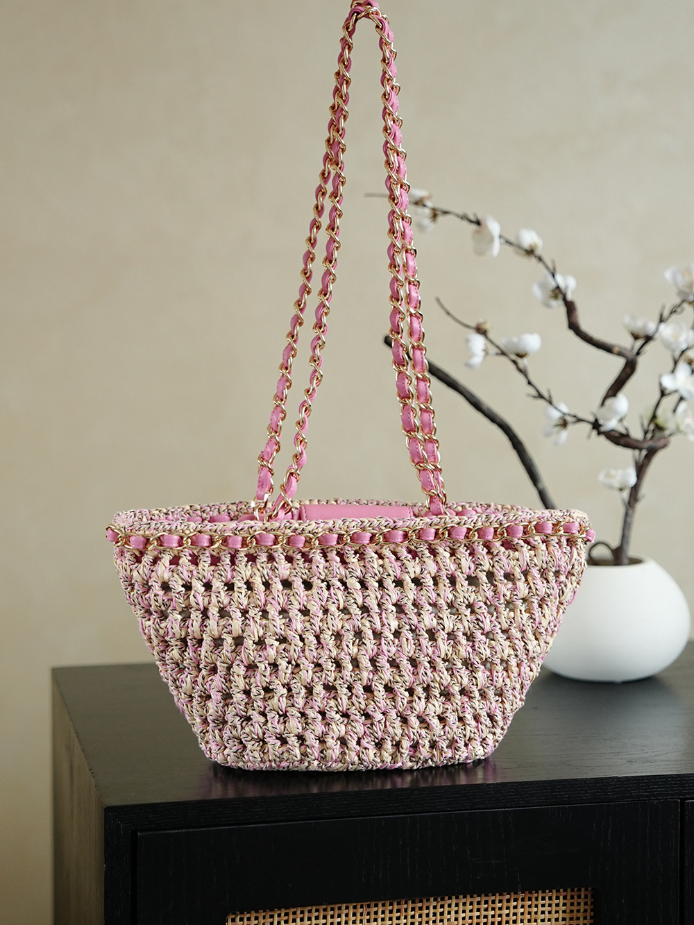 Chanel샤넬 22P 바스켓 라피아백 숄더백 가방