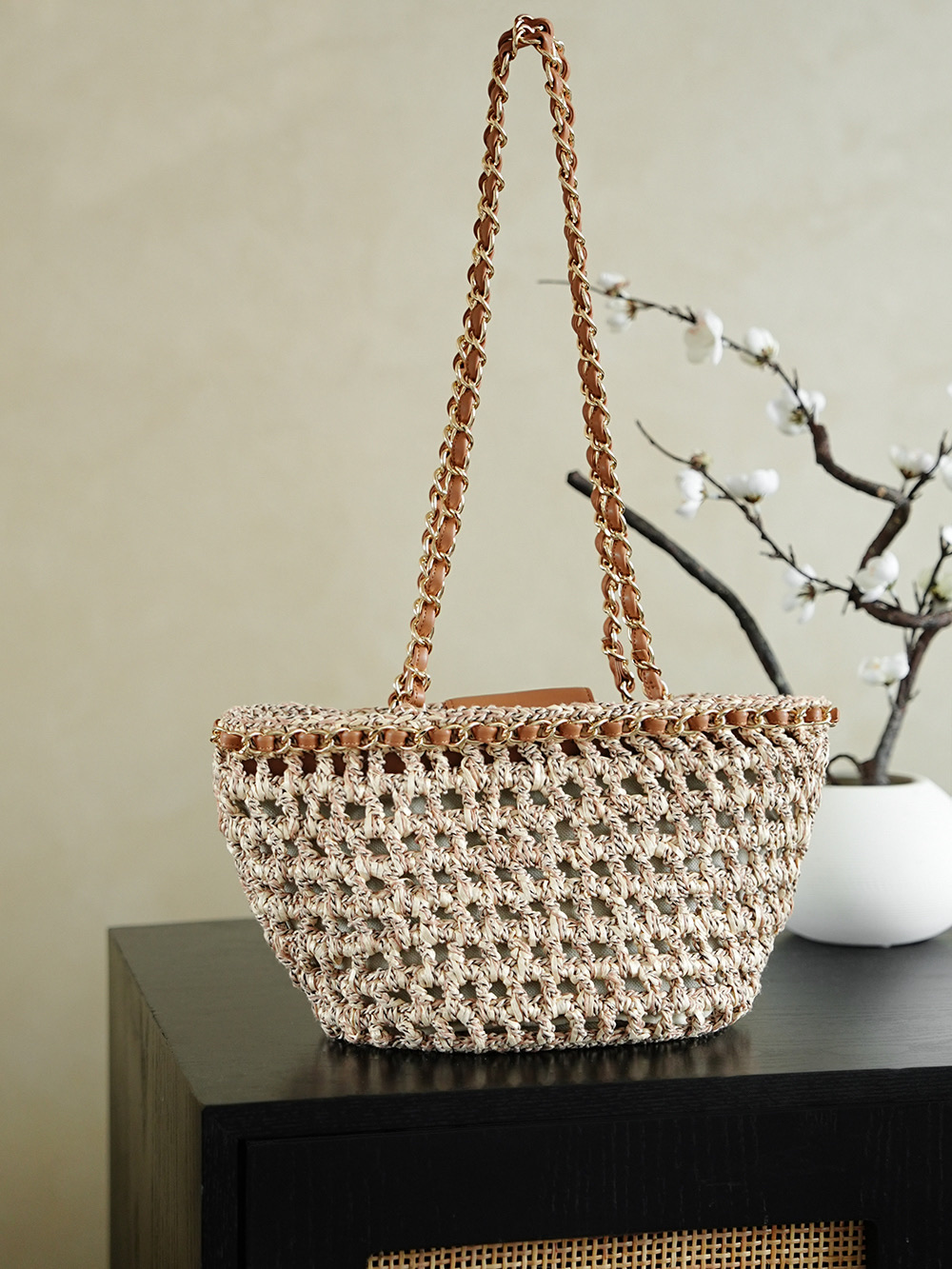 Chanel샤넬 22P 바스켓 라피아백 숄더백 가방