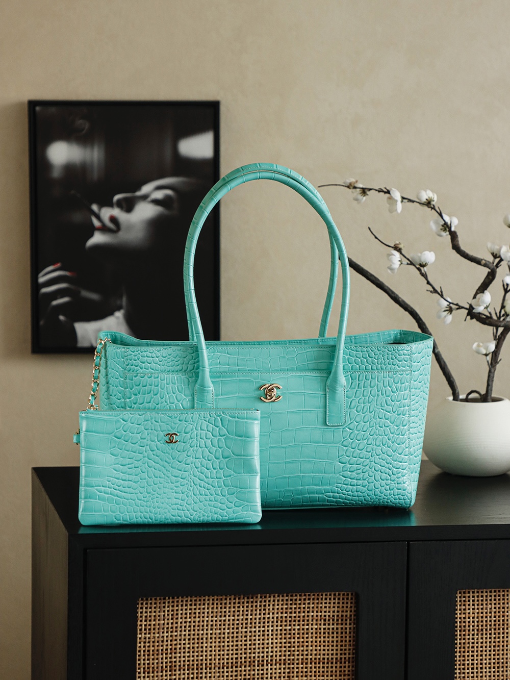 Chanel 샤넬 컬렉션 악어엠보 레더백 토트백 숄더백 가방