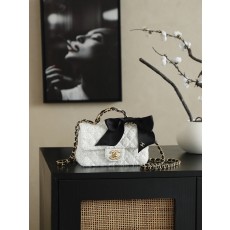 Chanel 샤넬 25K 화이트 벨벳 핸들 CF 미니 숄더백 가방