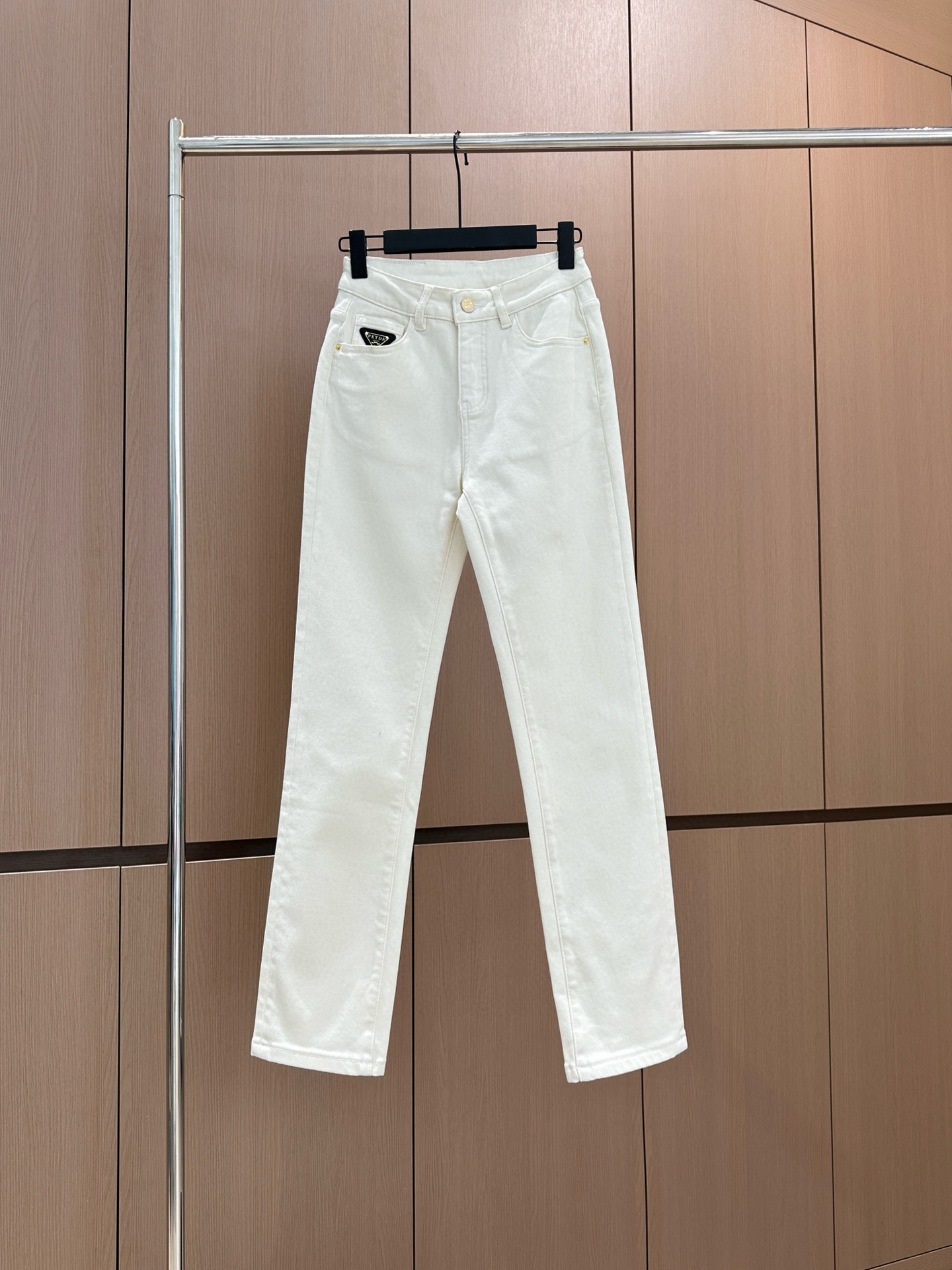 PRADA 프라다 오리지널 역삼각 밍크 워싱 스키니 진 팬츠 바지 의류