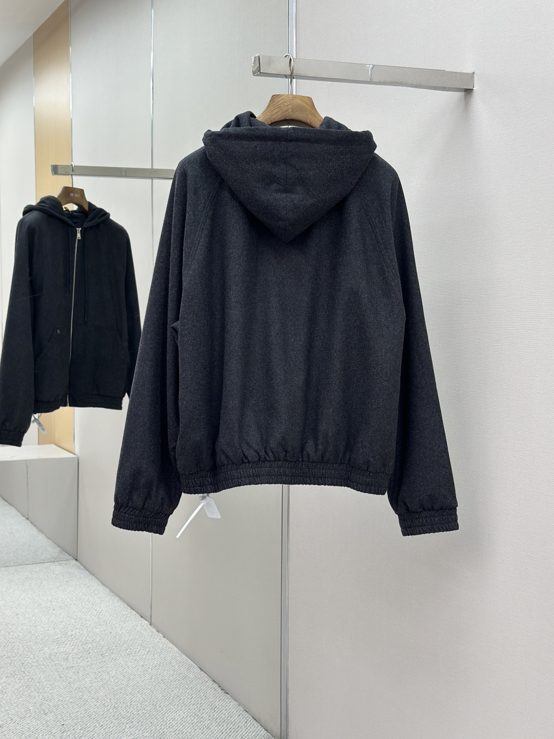 Fendi 펜디 FF 메탈 로고 캐시미어 후드 집업 후드 자켓 재킷 의류