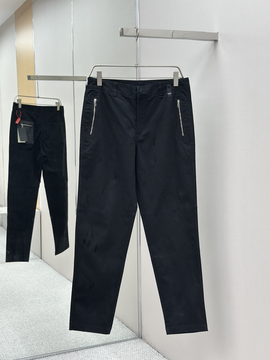 Fendi 펜디 FF 자카드 포켓 울 팬츠 바지 의류