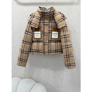 Burberry 버버리 탈착식 체크 후드 다운 재킷 패딩 점퍼 의류