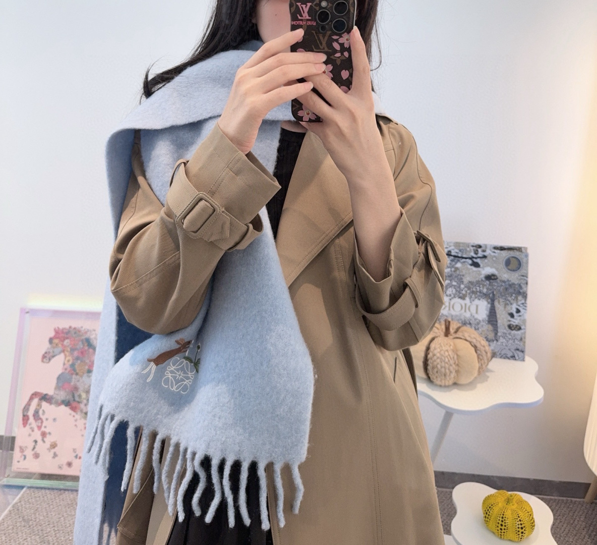 Loewe 로에베 마헤어 머플러 목도리 스카프