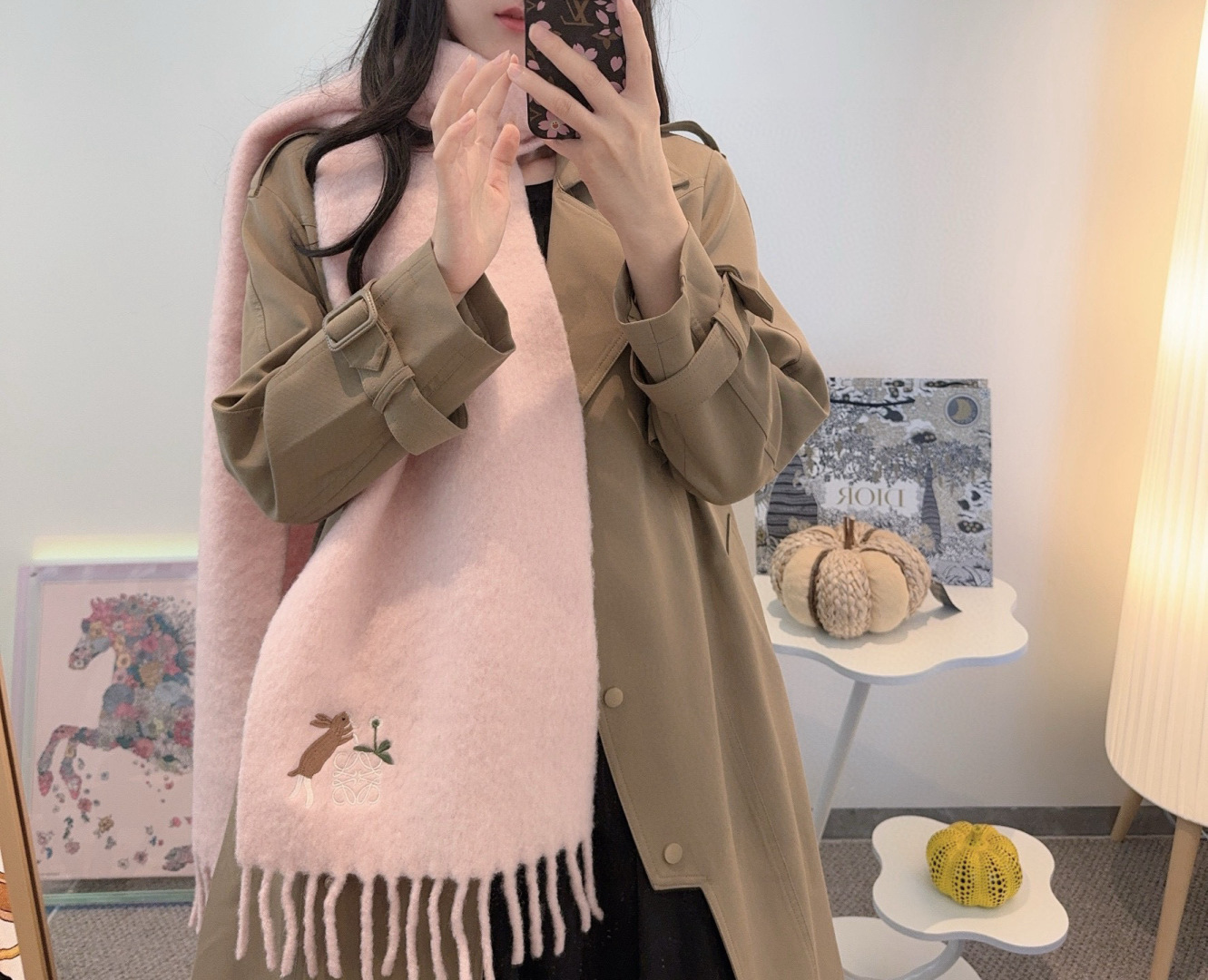 Loewe 로에베 마헤어 머플러 목도리 스카프