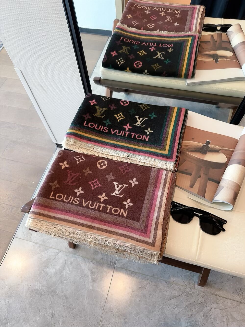 LV 루이비통 모노그램 자카드 머플러 목도리 스카프