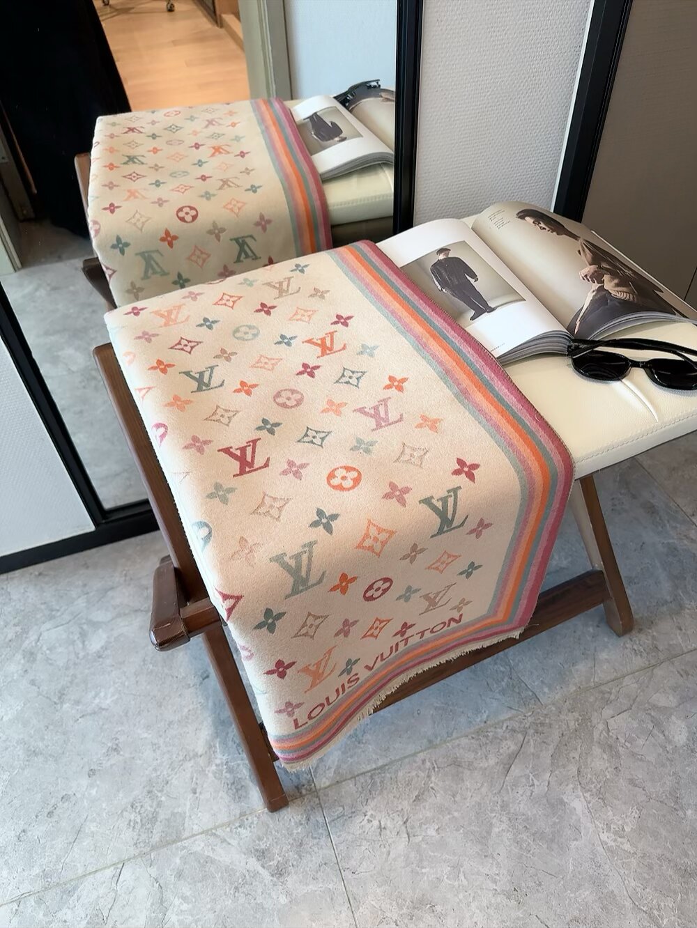 LV 루이비통 모노그램 자카드 머플러 목도리 스카프