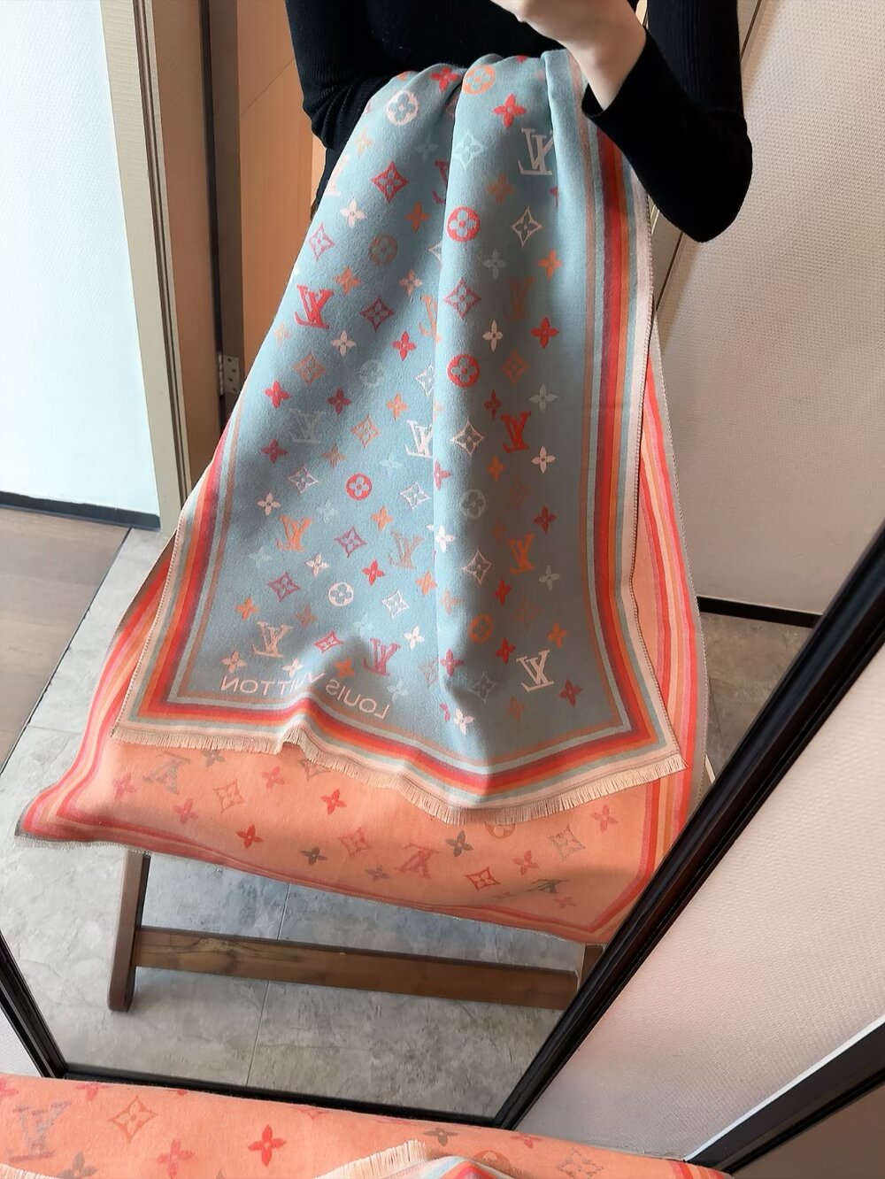 LV 루이비통 모노그램 자카드 머플러 목도리 스카프