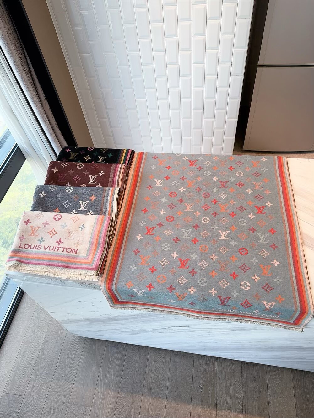 LV 루이비통 모노그램 자카드 머플러 목도리 스카프
