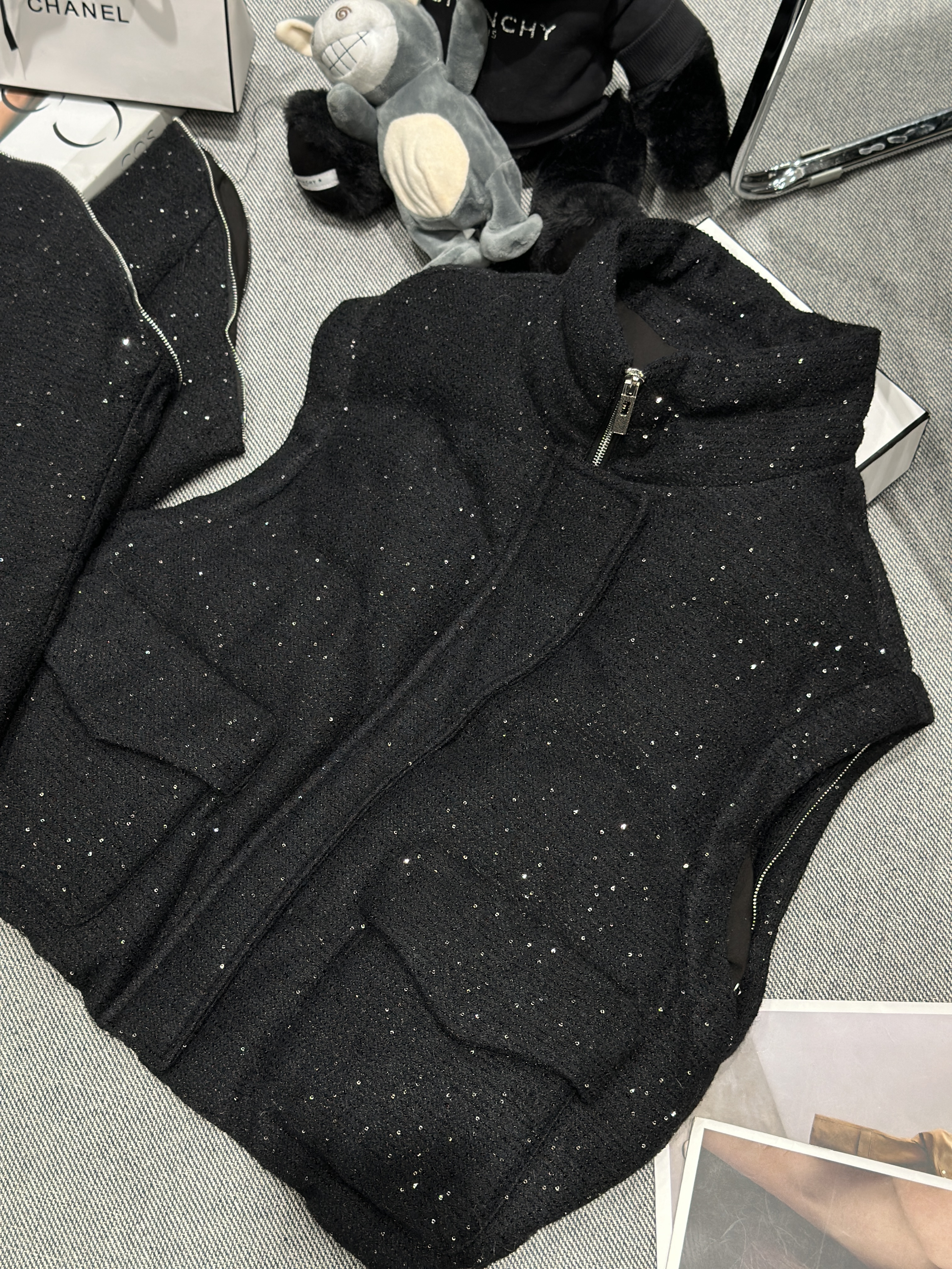 Chanel 샤넬 시퀸 울 혼방 패딩 점퍼 의류