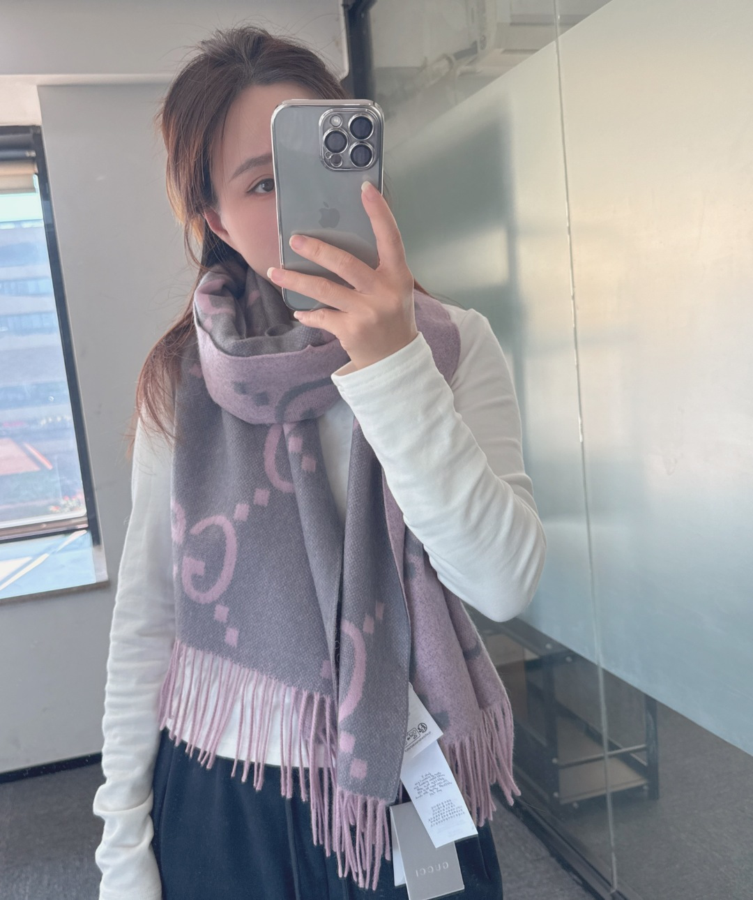 Gucci 구찌 G 로고 양면 캐시미어 머플러 목도리