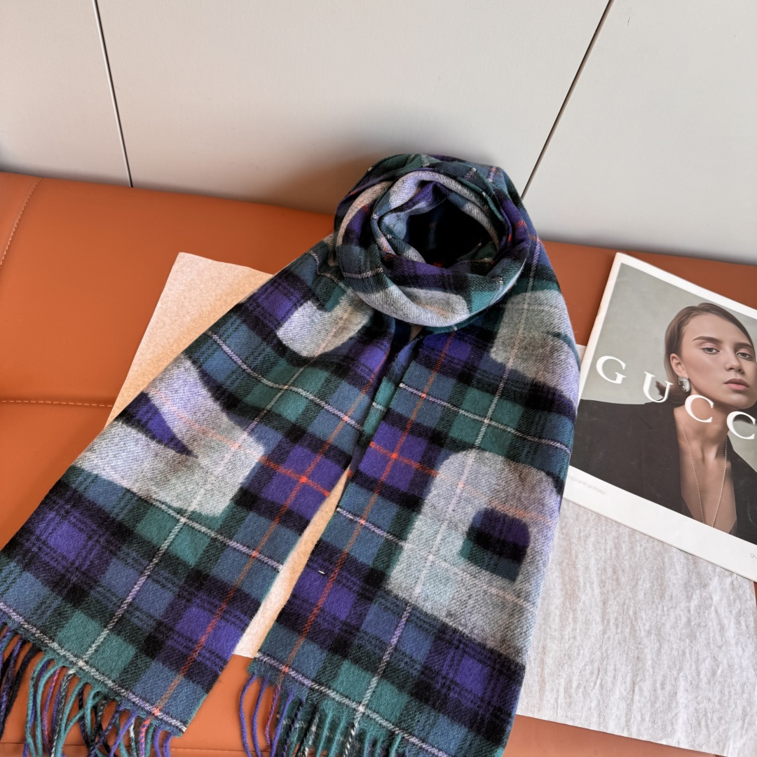 Balenciaga 발렌시아가 인기 클래식 로고 체크 머플러 목도리