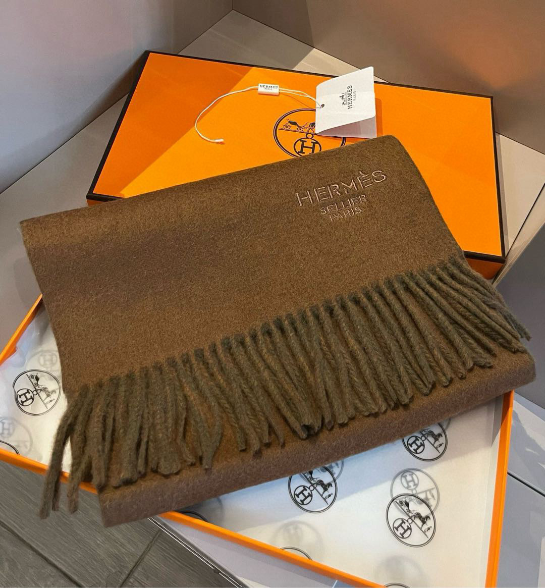 Hermes 에르메스 양면 캐시미어 머플러 목도리