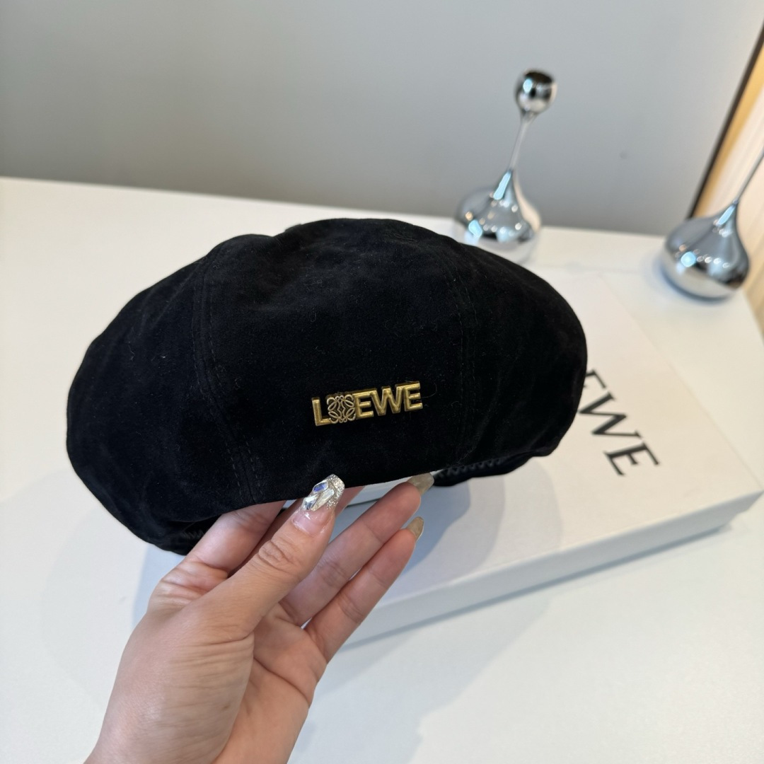 Loewe 로에베 코듀로이 베레모 모자
