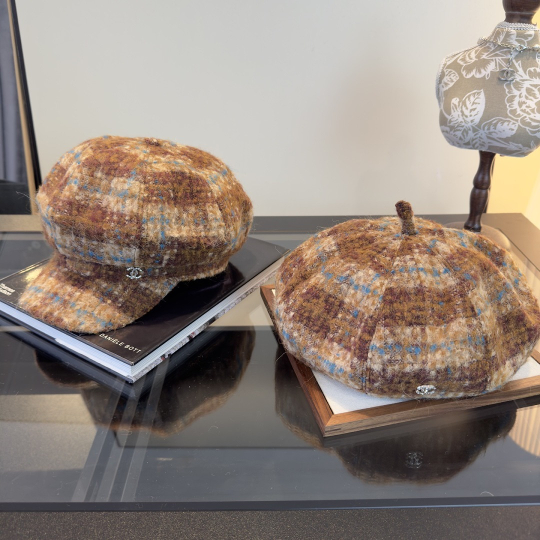 Chanel 샤넬 양모 군모(캡 모자) 모자