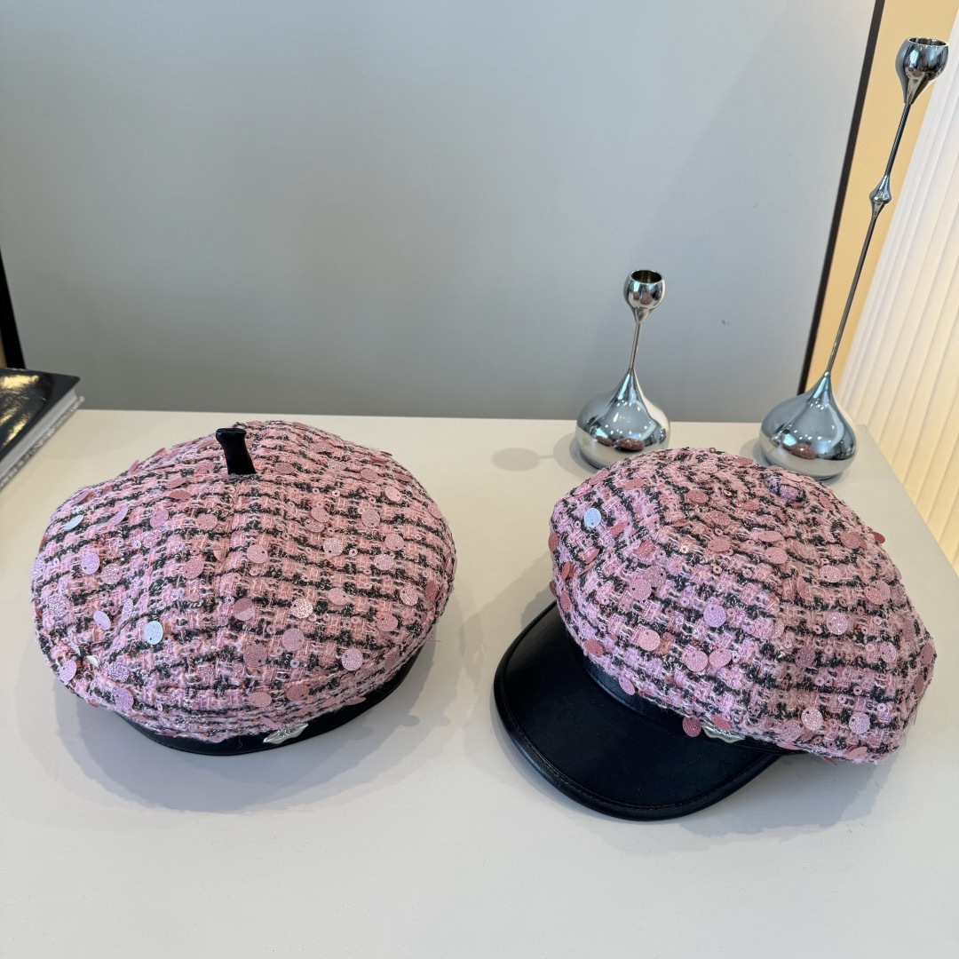 Chanel 샤넬 스팽글 베레모 모자