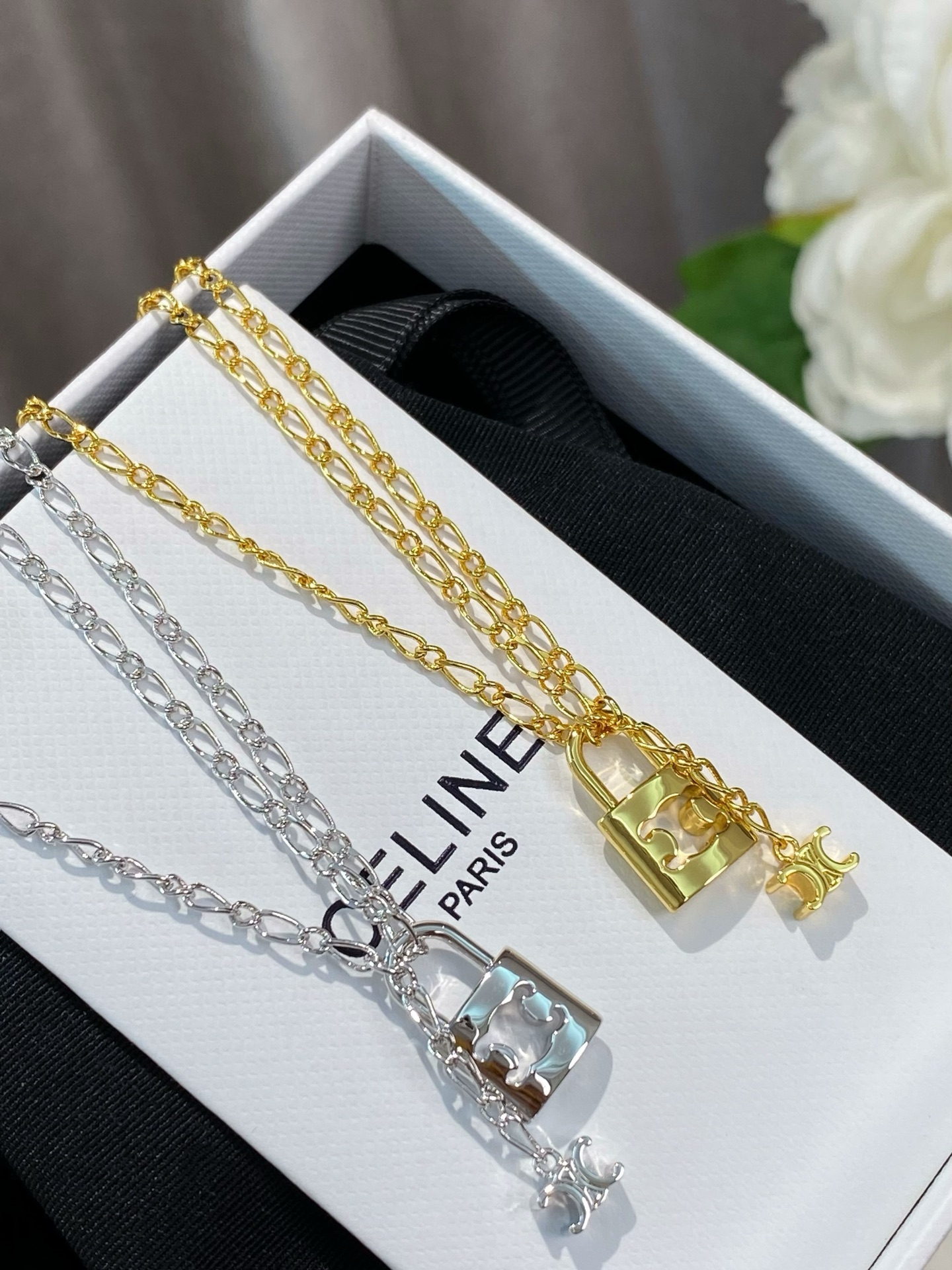 Celine 셀린느 케이스목 체인 목걸이 악세사리