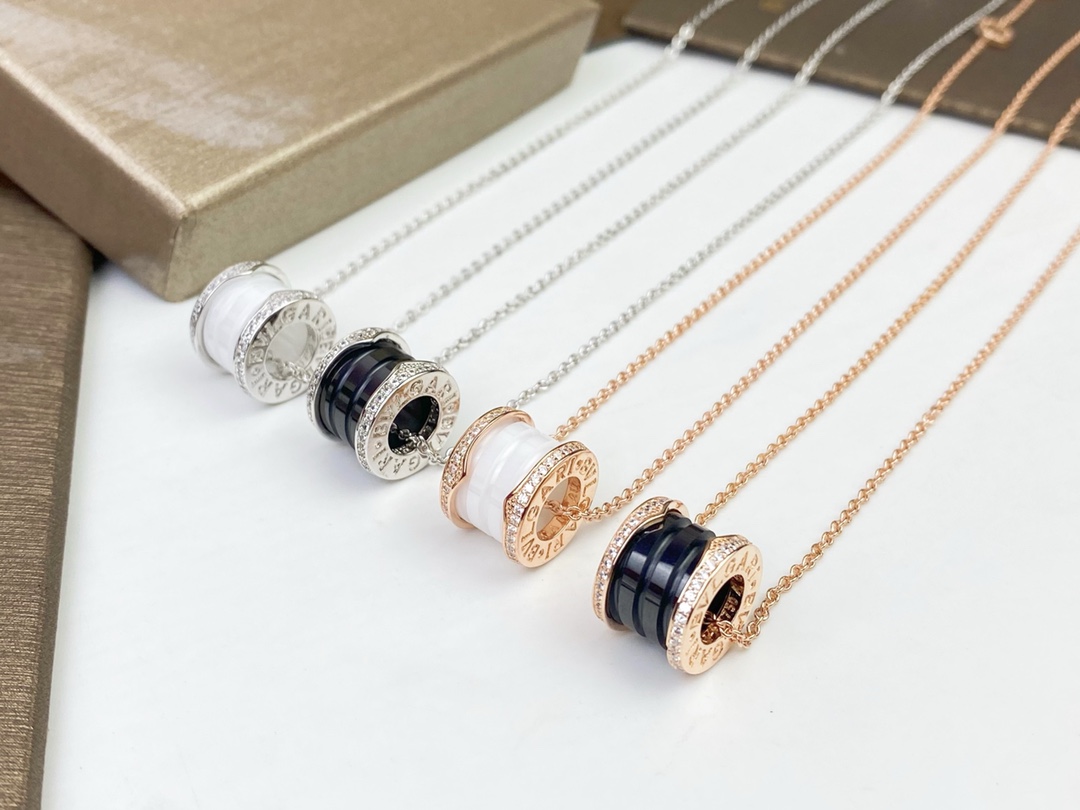 Bvlgari B.ZERO1 불가리 다이아 세팅 세라믹 목걸이 악세사리