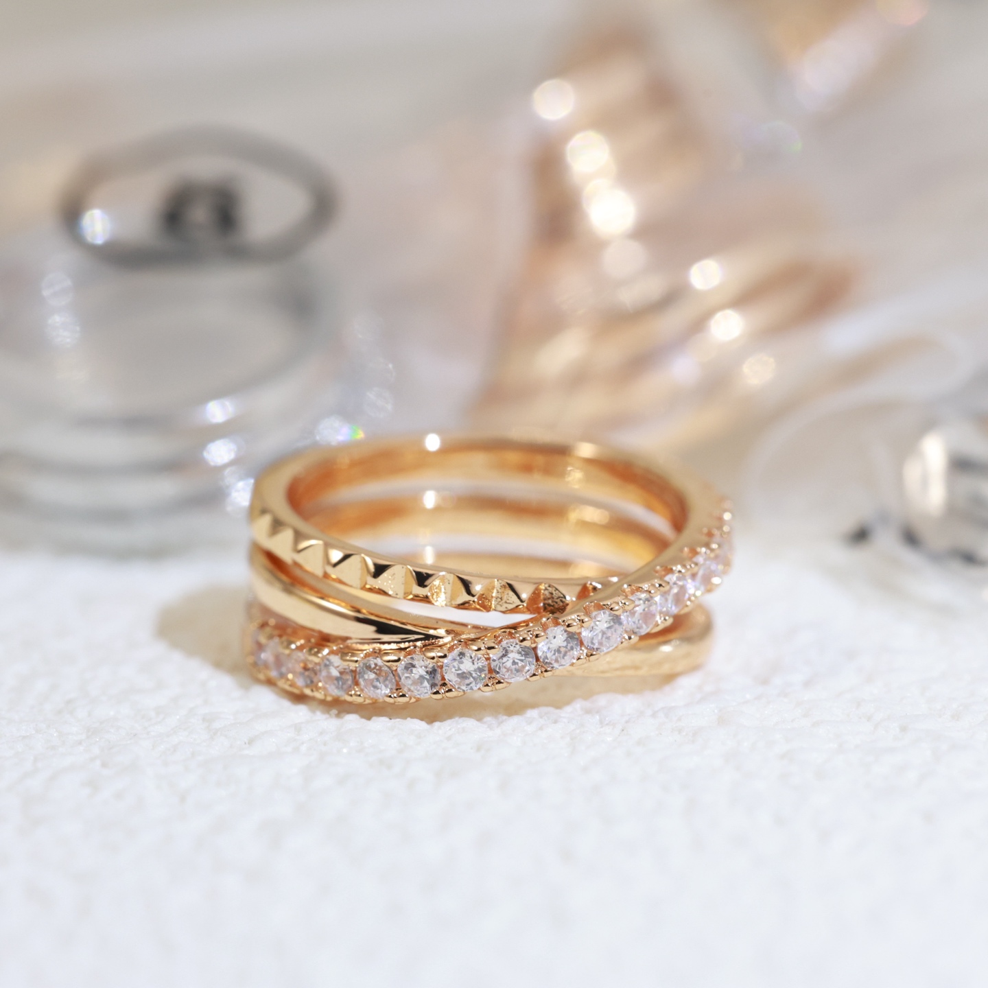 Cartier 까르띠에 교차 풀다이아 버전 링 반지 악세사리