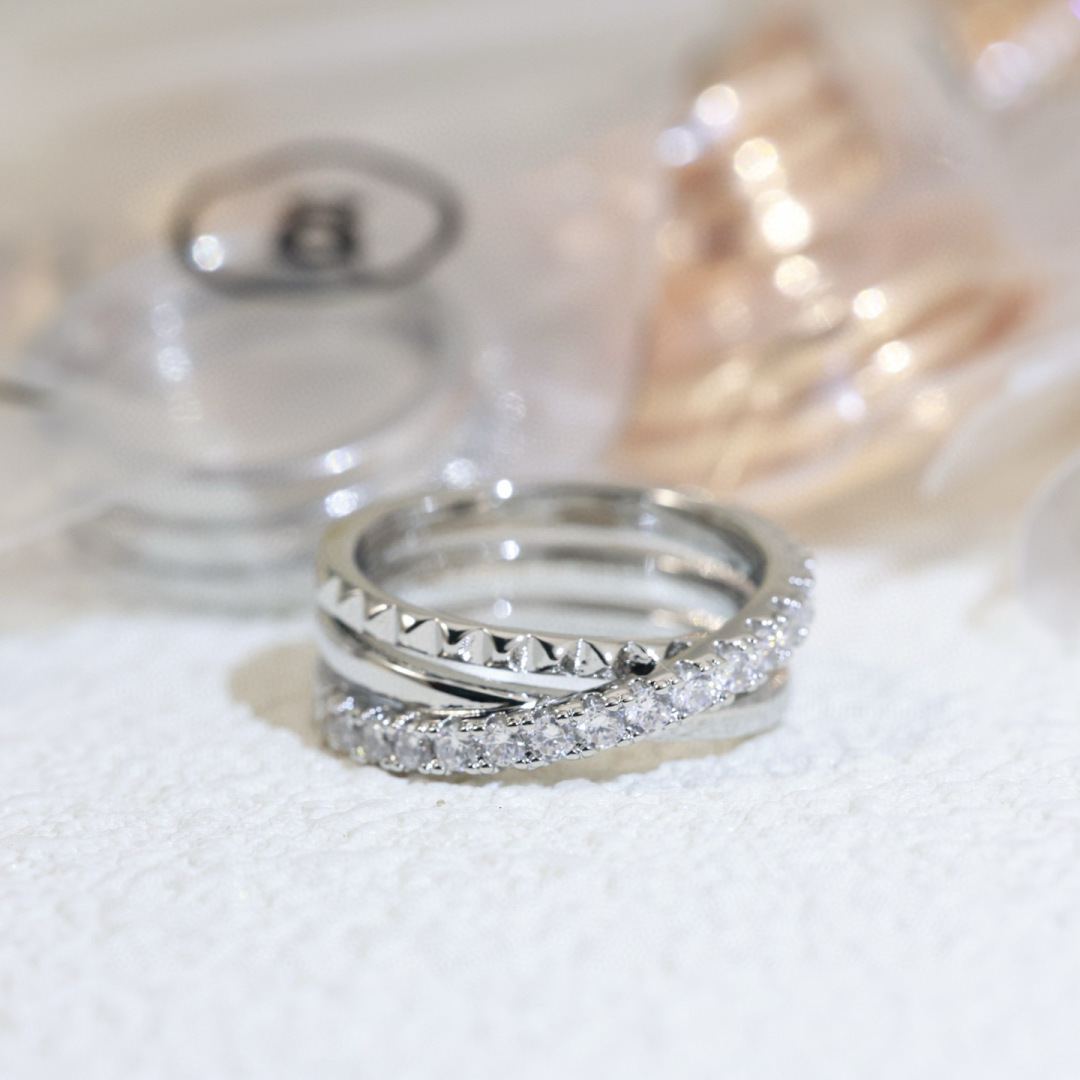 Cartier 까르띠에 교차 풀다이아 버전 링 반지 악세사리