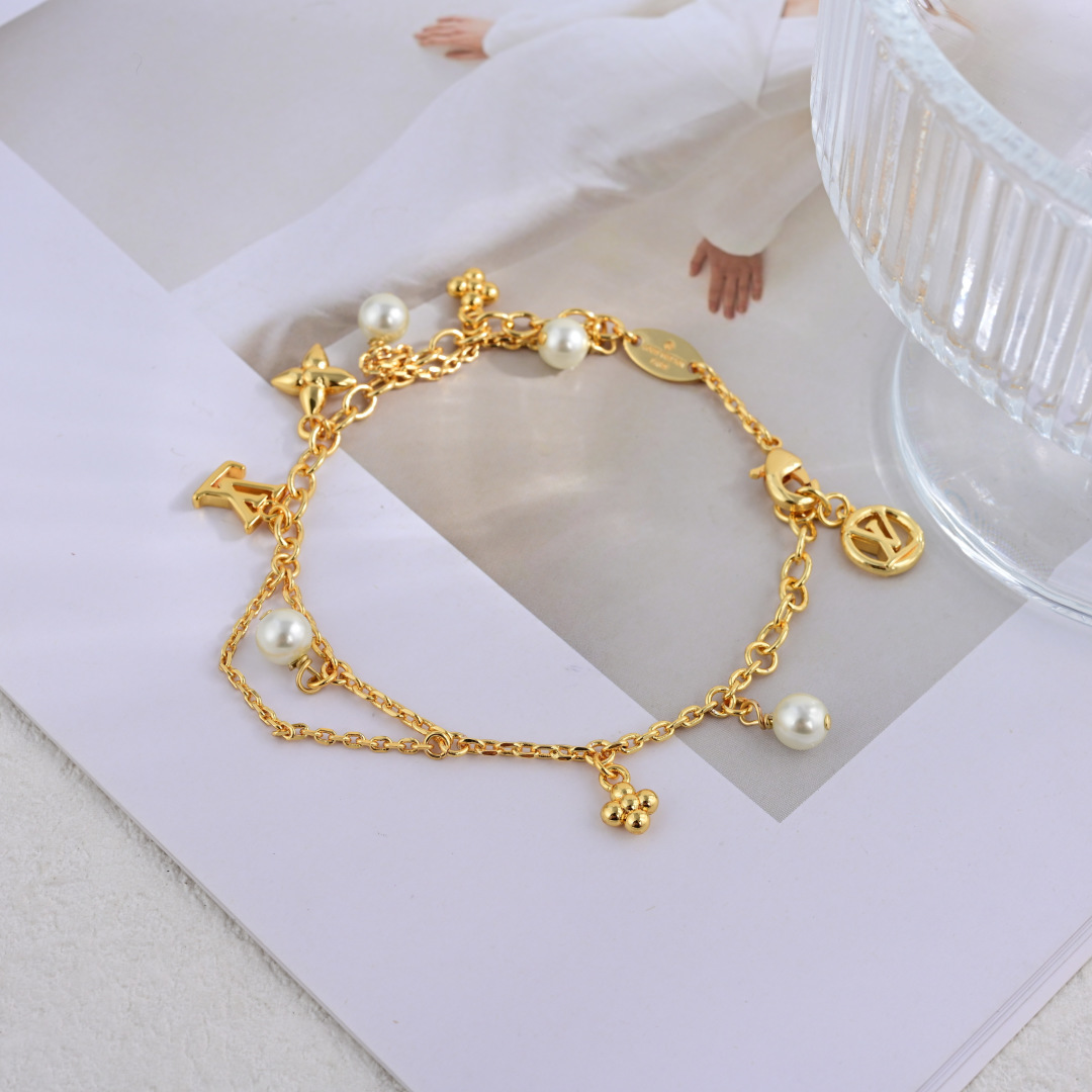 LV 루이비통 목걸이 귀걸이 팔찌 세트 악세사리