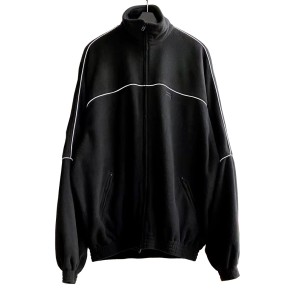 Balenciaga 발렌시아가 올블랙 화이트 스트라이프 플리스 후리스 자켓 재킷 의류