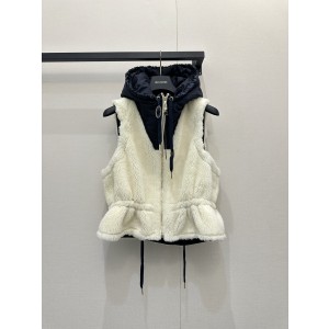 LV 루이비통 25 Ski 시리즈 양모 후드 베스트 조끼 의류