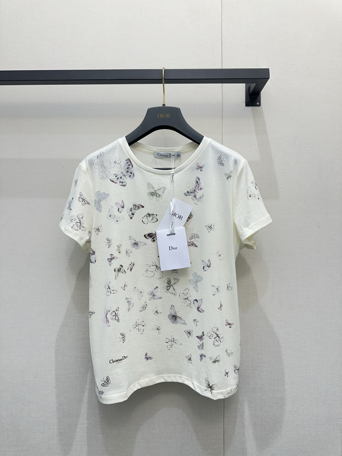 Dior CD 디올 라운드넥 버터플라이 프린트 반팔 티셔츠 의류