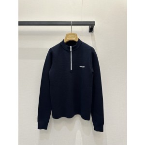 MiuMiu 미우미우 로고 울 하프 지퍼 집업 니트 스웨터 의류