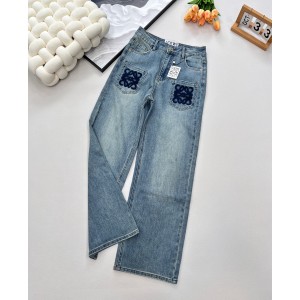 LOEWE 로에베 하이웨이스트 스트레이트 데님 팬츠 청바지 의류