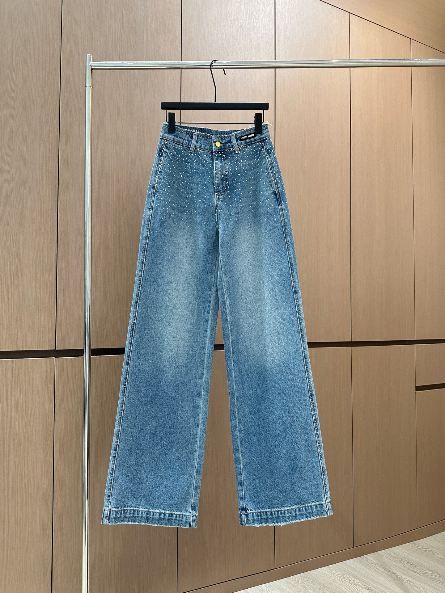 miumiu 미우미우 컷팅/플리스 핫픽스 데님 팬츠 청바지 의류