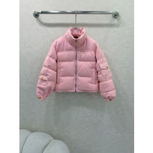 Louis Vuitton LV 루이비통 핑크 모노그램 핫픽스 자카드 다운 패딩 점퍼 자켓 재킷 의류