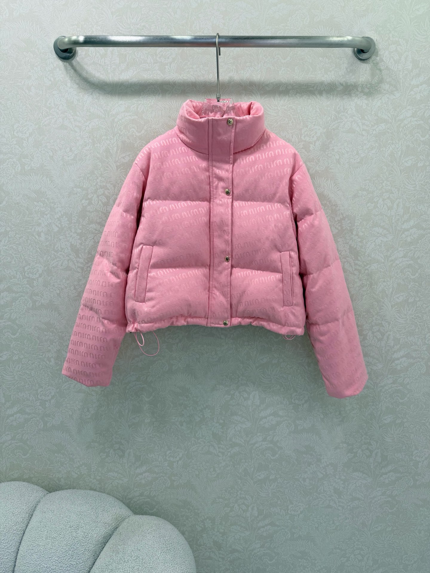 miumiu 미우미우 핑크 자카드 다운 패딩 점퍼 자켓 재킷 의류