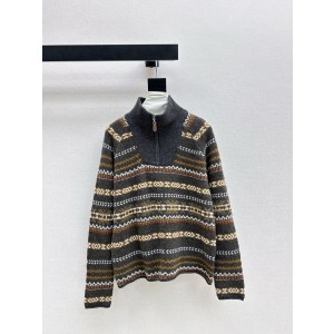 Loro Piana 로로 피아나 레트로 페어 아일 패턴 울 스웨터 니트 의류