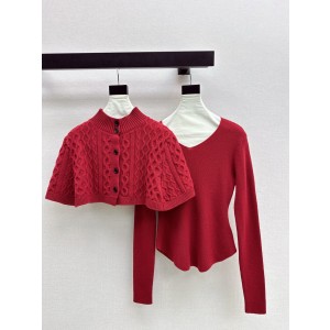 Chanel 샤넬 라운드넥 니트 + 케이프 투피스 세트 의류