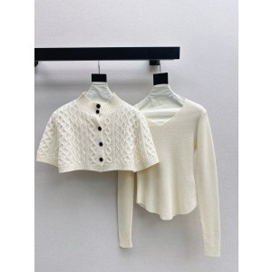 Chanel 샤넬 라운드넥 니트 + 케이프 투피스 세트 의류