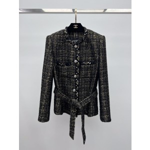 Chanel 25A 샤넬 블랙/골드 트위드 수트 자켓 재킷 의류