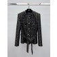 Chanel 25A 샤넬 블랙/골드 트위드 수트 자켓 재킷 의류