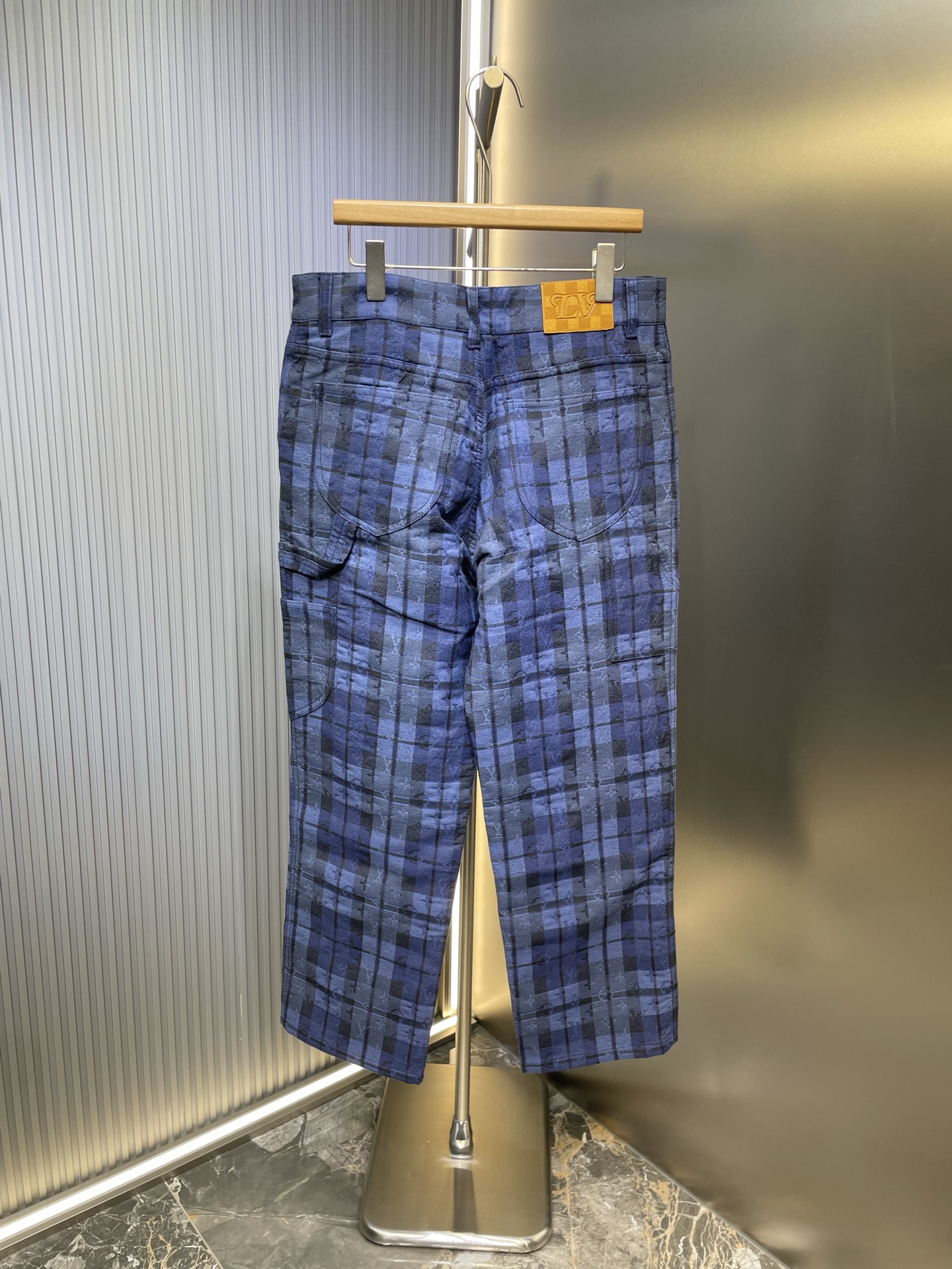 LOUIS VUITTON LV 루이비통 모노그램 체크 워크 데님 팬츠 바지 의류