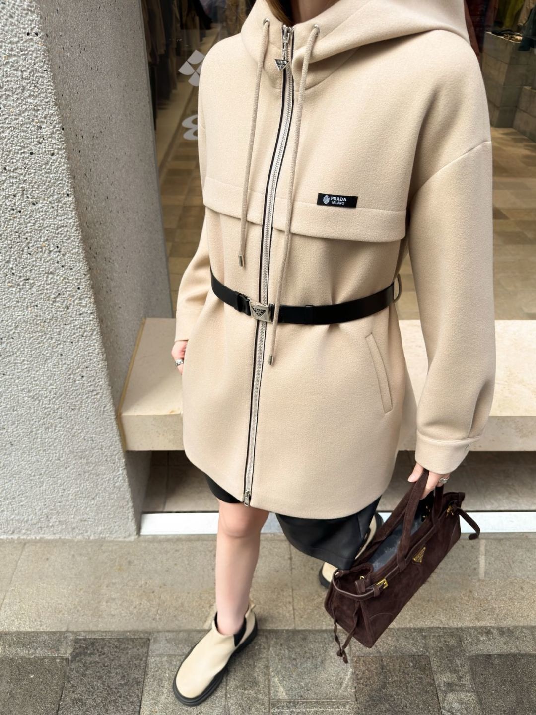 PRADA 프라다 클래식 트라이앵글 로고 후드 재킷 자켓 의류