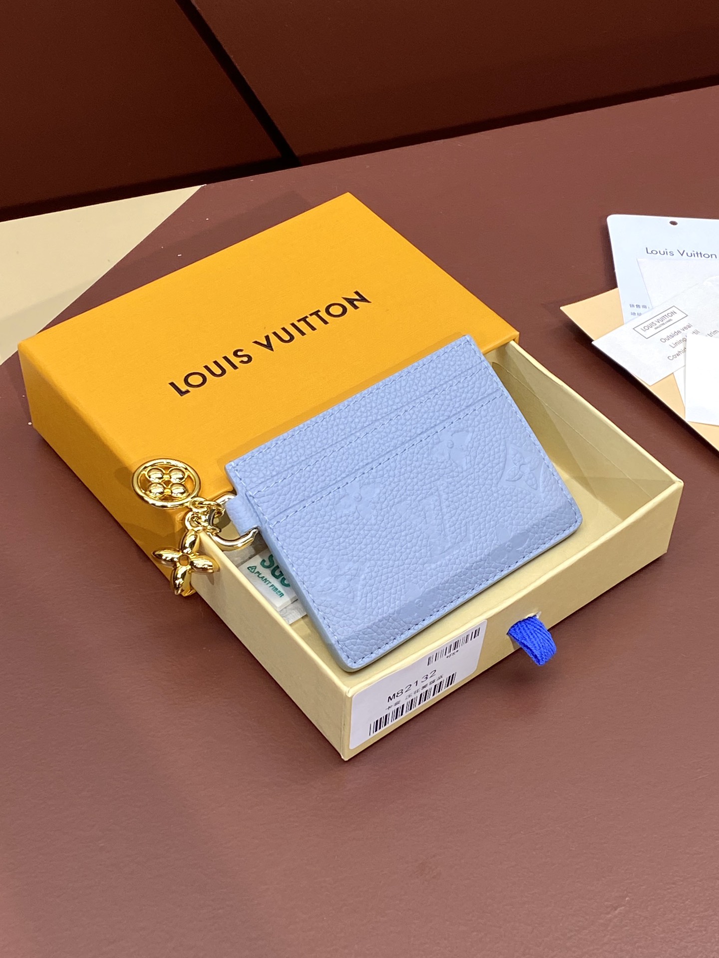 LV 루이비통 M82132 여성용 카드 지갑/포켓 지갑(헤이즈 블루)