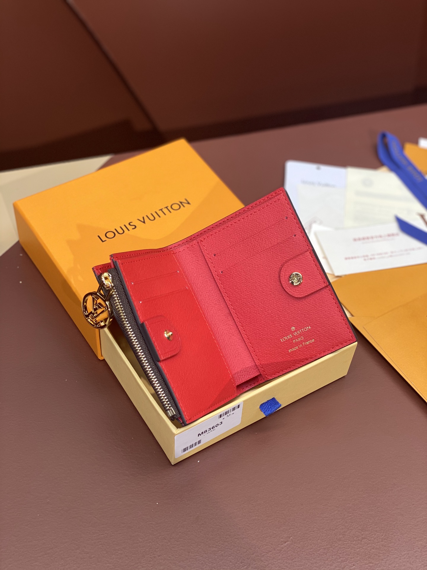 LV 루이비통 M83603 Portefeuil Lisa 카드 지갑 (레드)