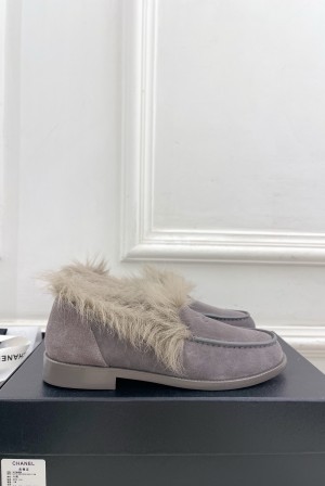 Chanel 샤넬 더블 C 롱헤어 빈티지 로퍼 신발