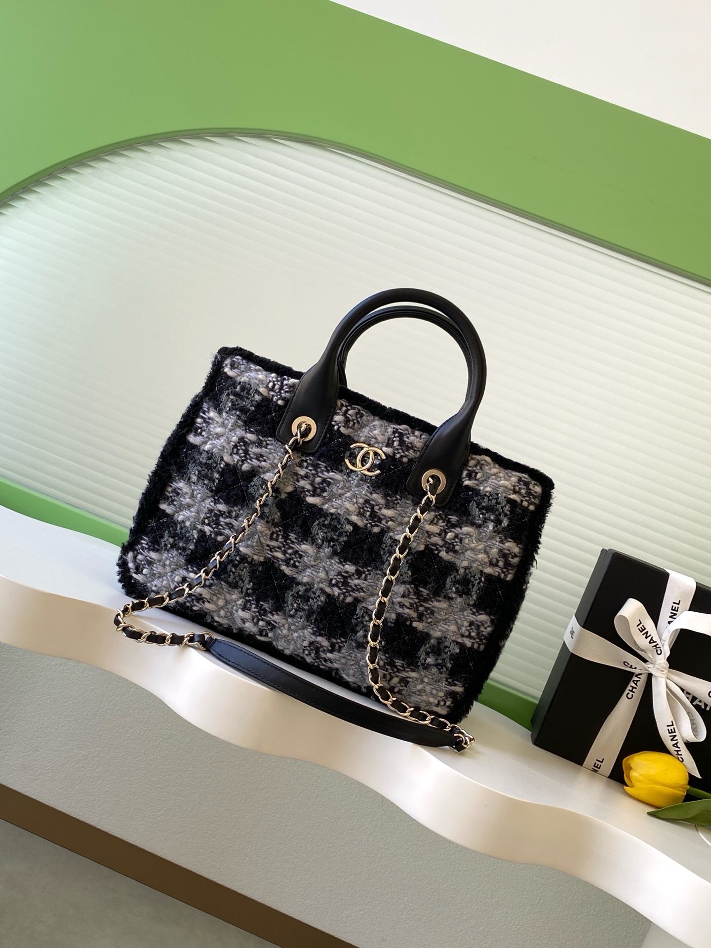Chanel 샤넬 25N 트위드 토트백 숄더백 가방 스몰