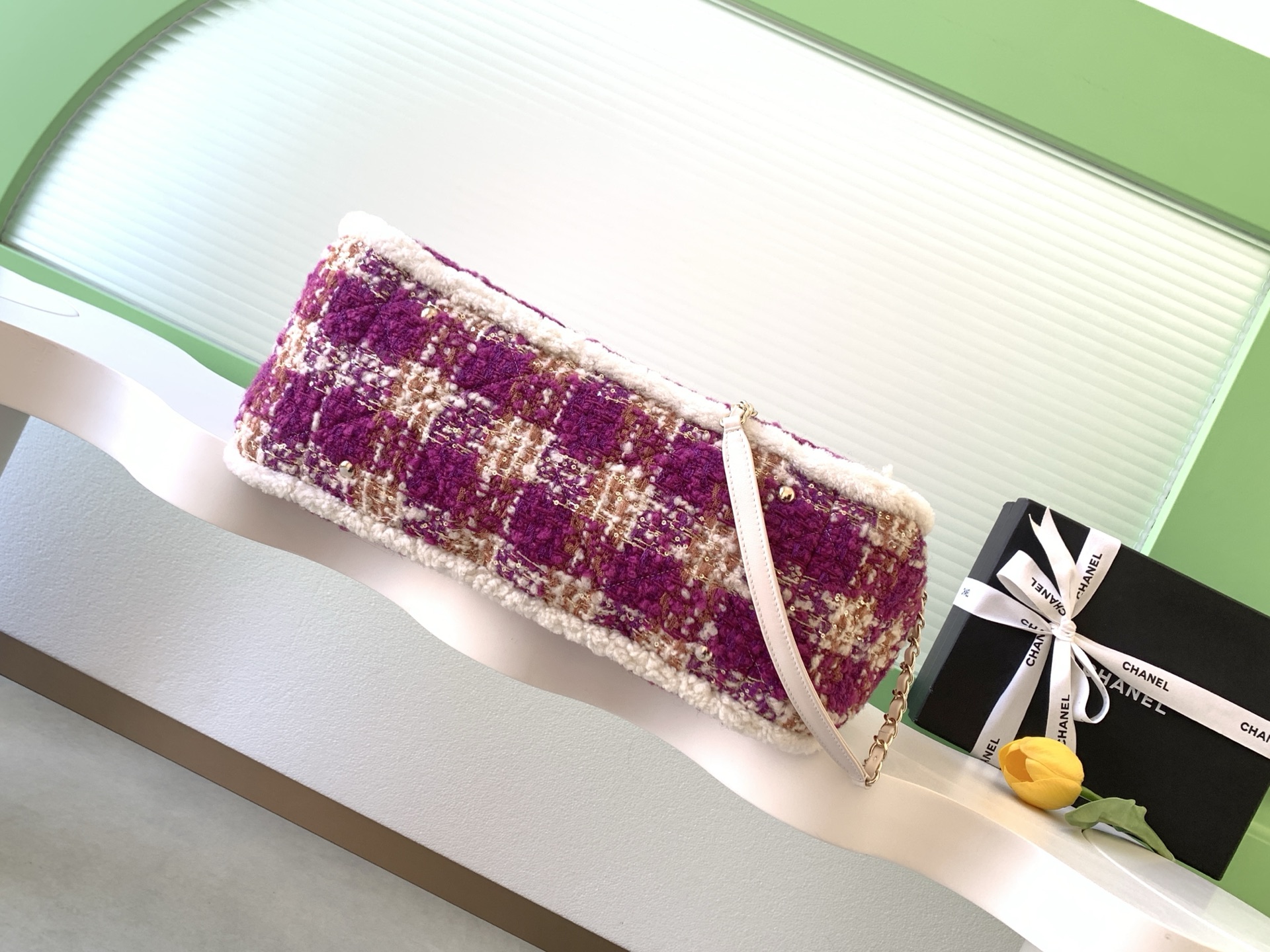 Chanel 샤넬 25N 트위드 토트백 숄더백 가방 라지